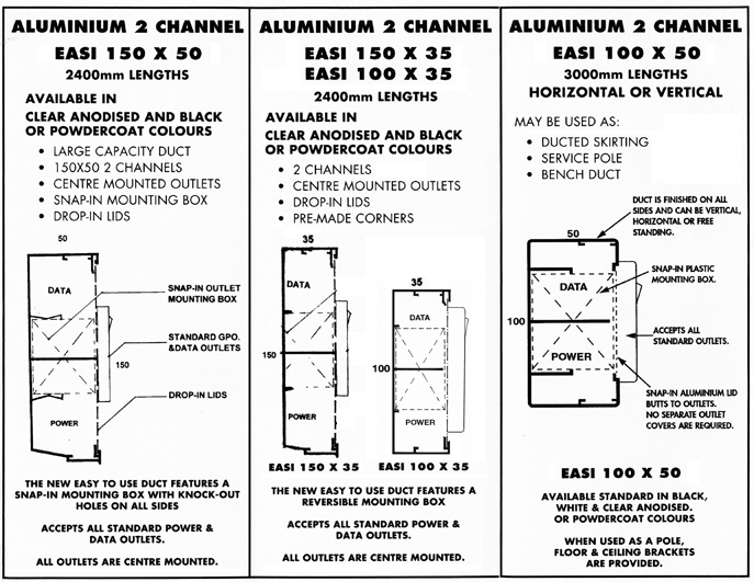 Easi Ducted Skirting Electrical, Aluminium and Steel Ducting Skirting